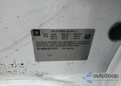 2016 Chevrolet Malibu Limited Ls from USA, damaged, VIN 1G11B5SA1GF147073